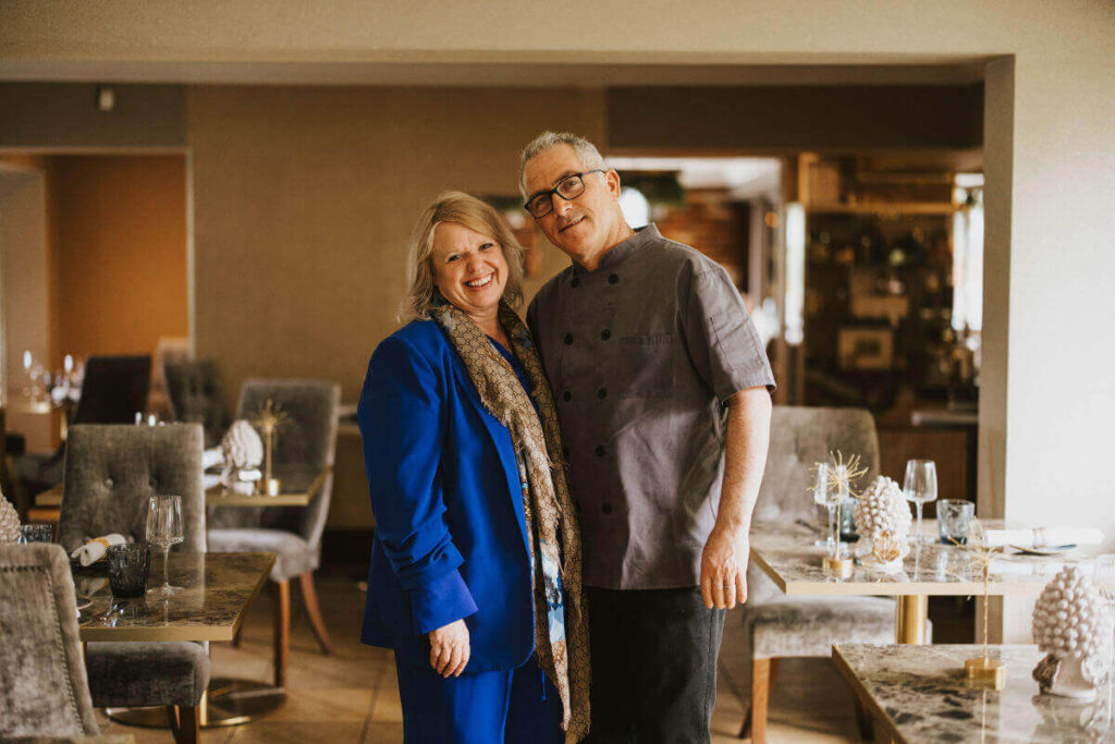 Michelle and Piero in the San Pietro restaurant